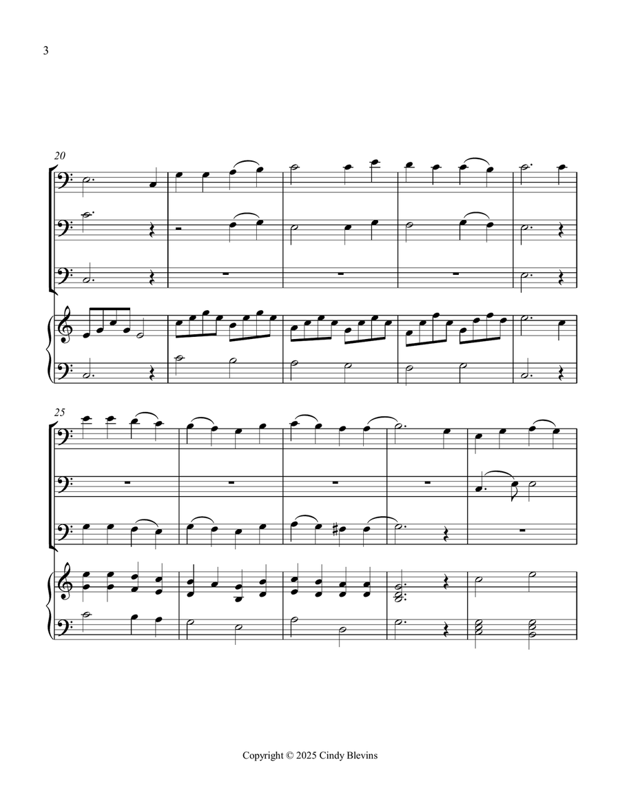 All Glory, Laud and Honor, for Three Trombones and Piano Trombone Trio scores gallery preview page 4