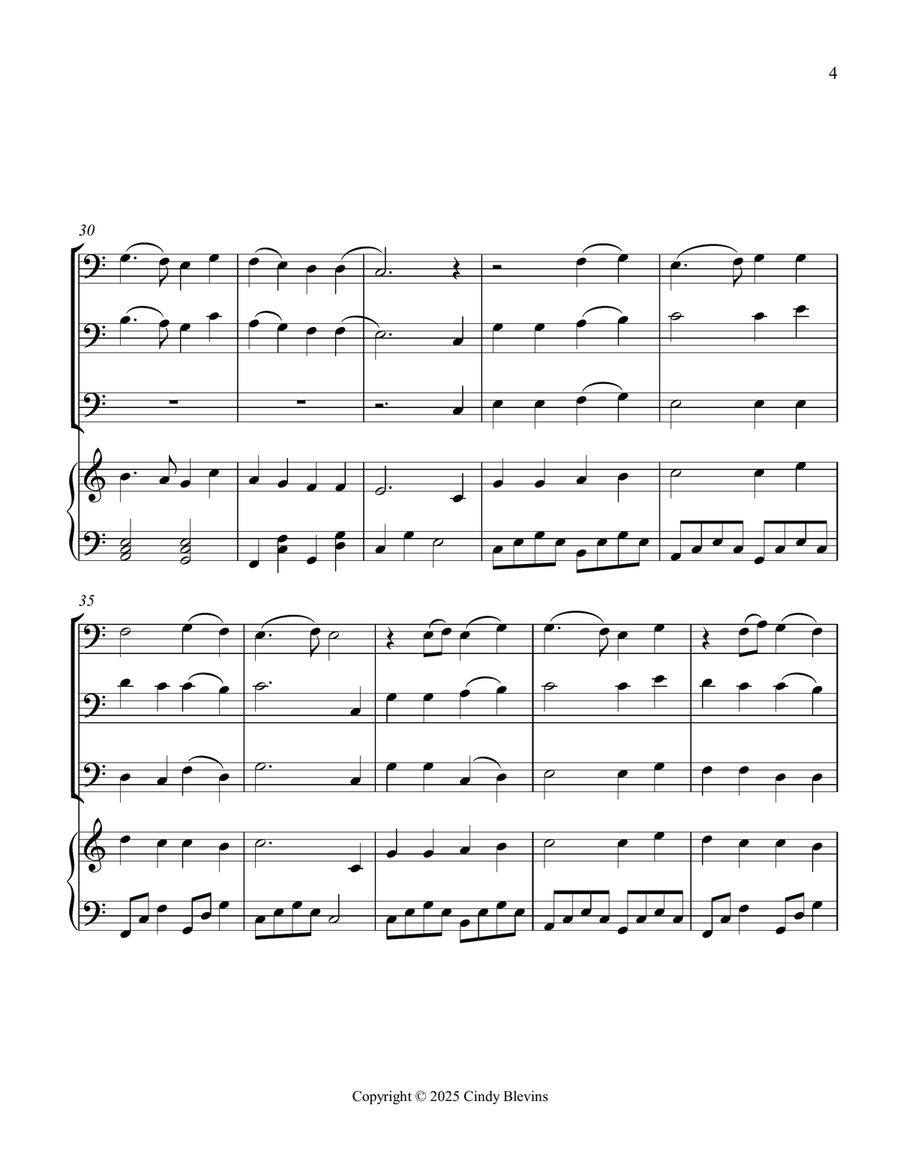 All Glory, Laud and Honor, for Three Trombones and Piano Trombone Trio scores gallery preview page 5