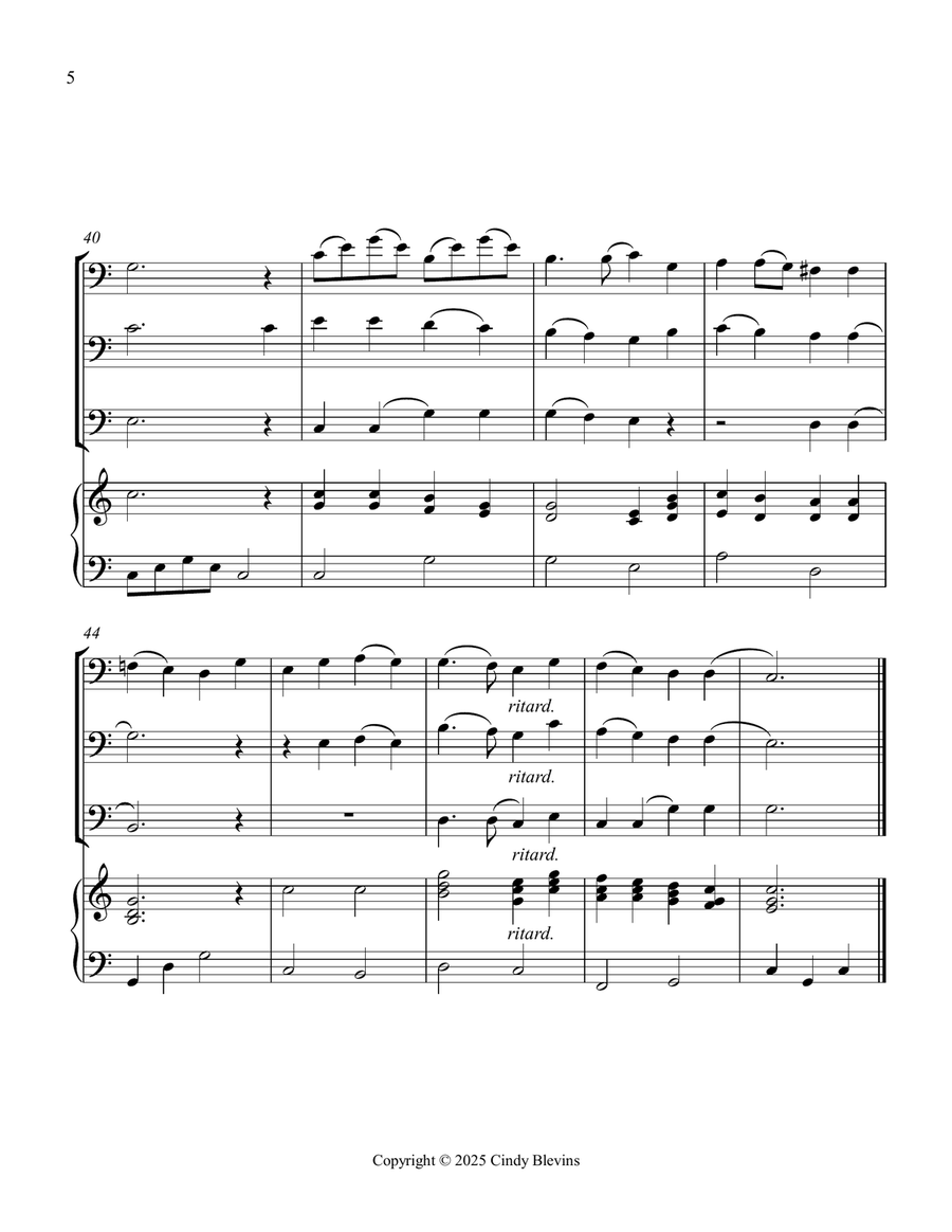 All Glory, Laud and Honor, for Three Trombones and Piano Trombone Trio scores gallery preview page 6