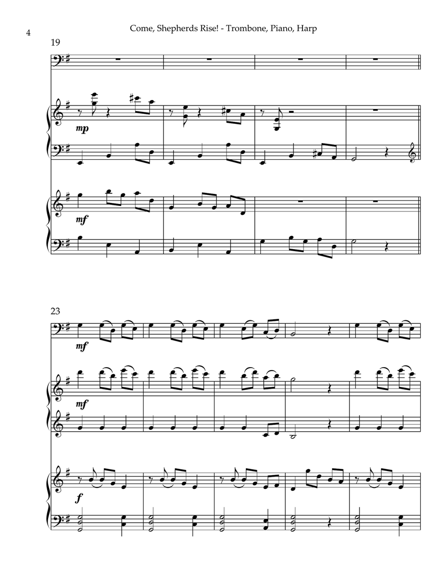 Come, Shepherds Rise! Trio for Trombone, Piano & Harp Trombone Trio scores gallery preview page 4