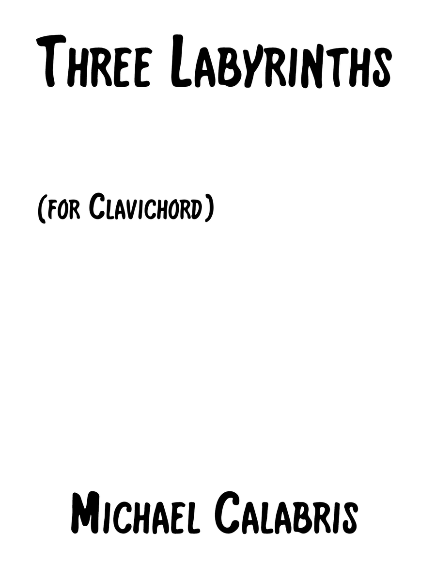 Three Labyrinths (for Clavichord) Harpsichord scores gallery preview page 1