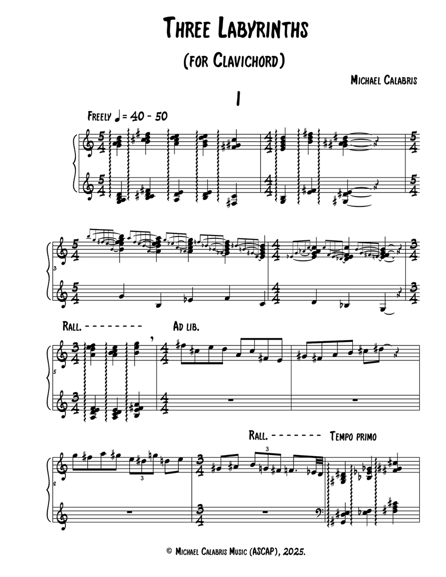 Three Labyrinths (for Clavichord) Harpsichord scores gallery preview page 2