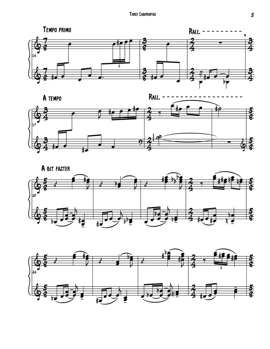 Three Labyrinths (for Clavichord) Harpsichord scores gallery preview page 5