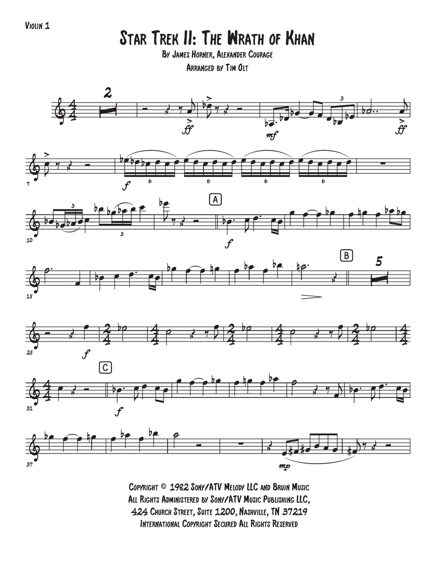 Star Trek(R) II - The Wrath Of Khan String Quartet scores gallery preview page 5