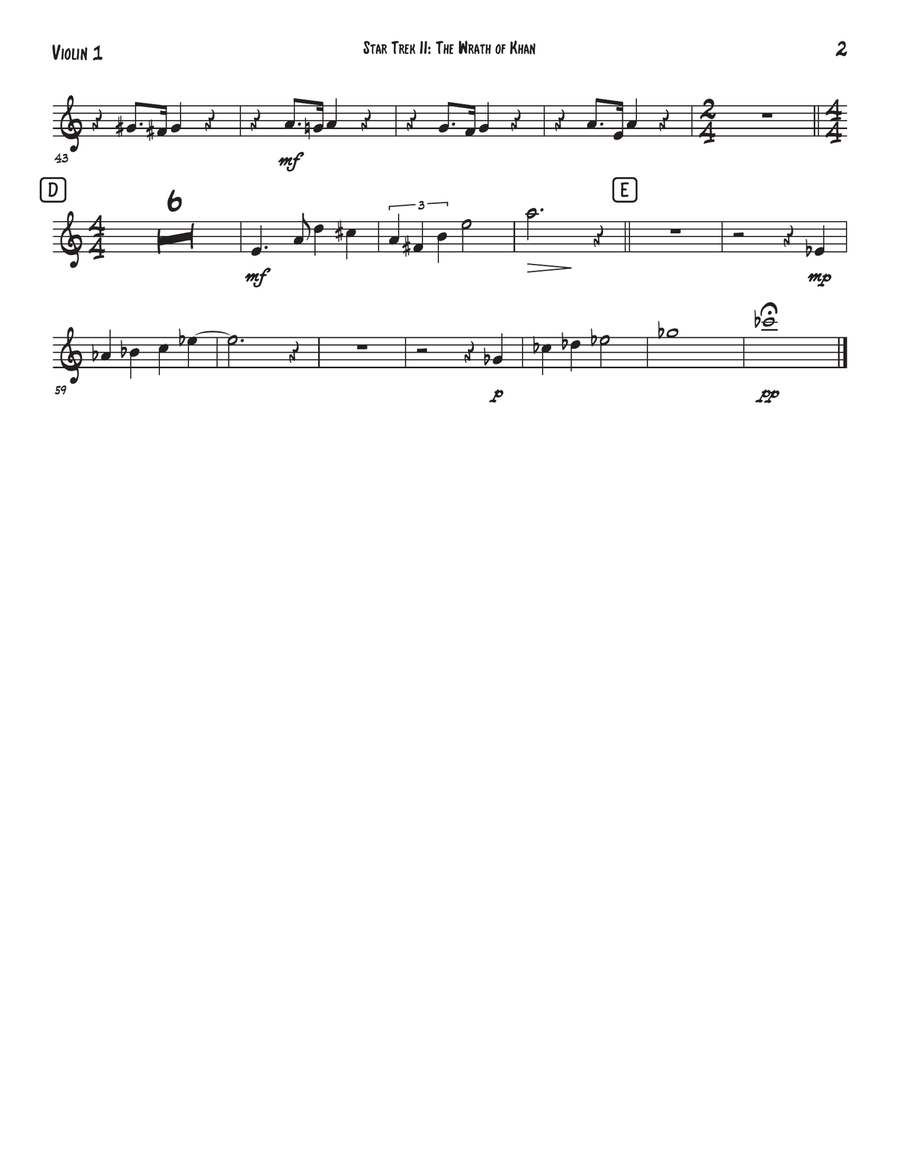 Star Trek(R) II - The Wrath Of Khan String Quartet scores gallery preview page 6
