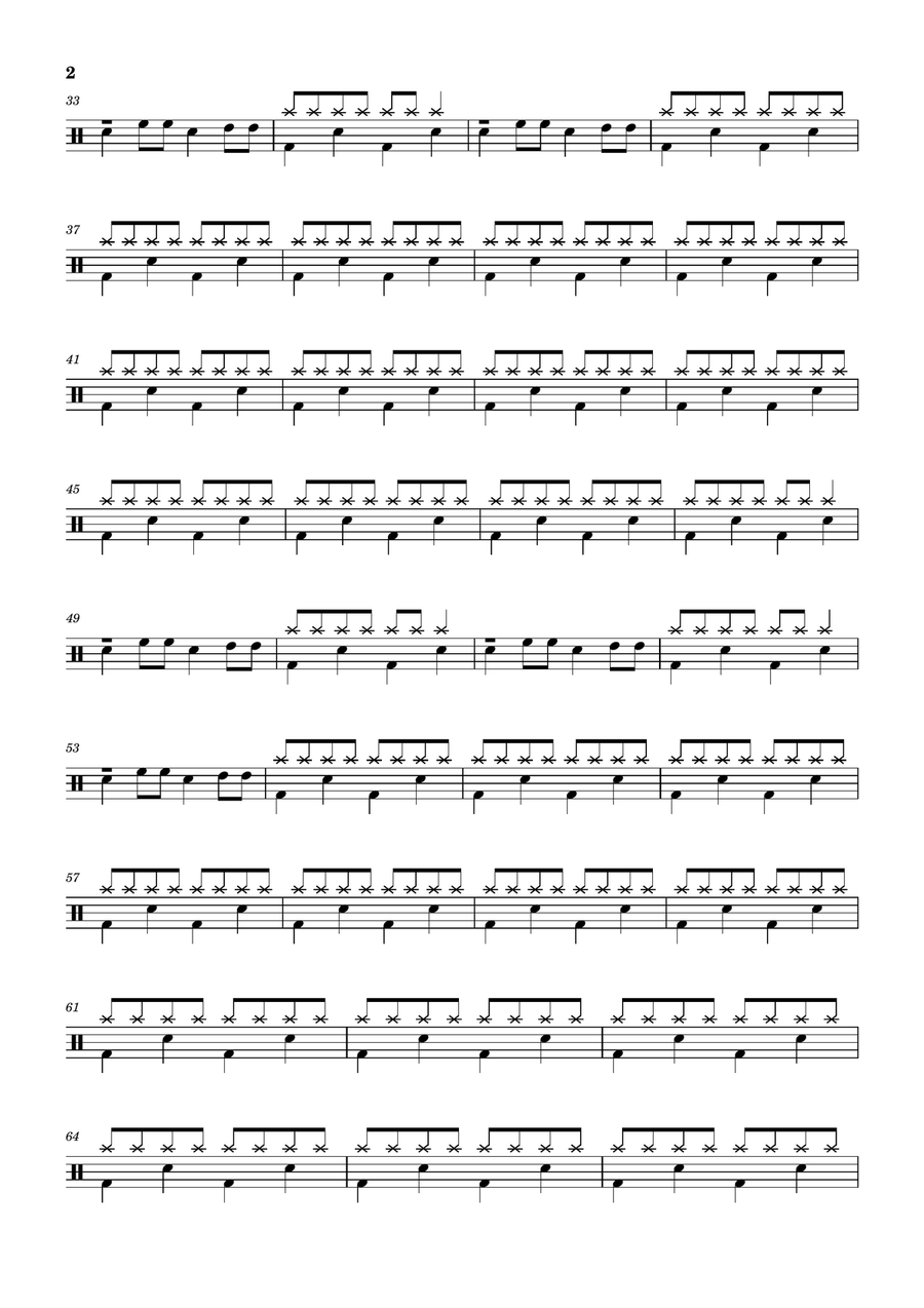 I Don't Wanna Walk Around With You Drum Set scores gallery preview page 2