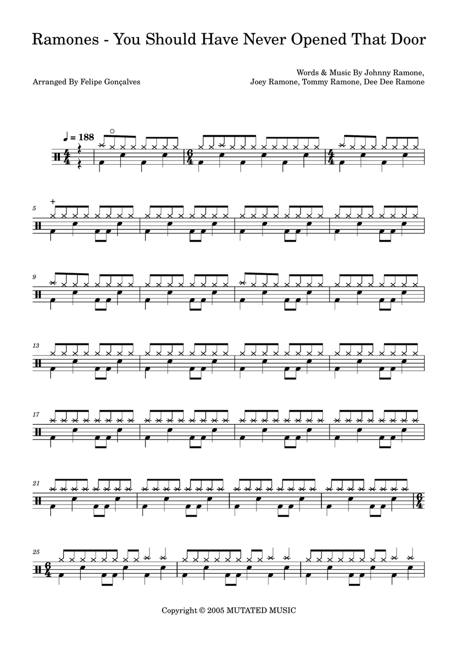 You Should Have Never Opened That Door Drum Set scores gallery preview page 1