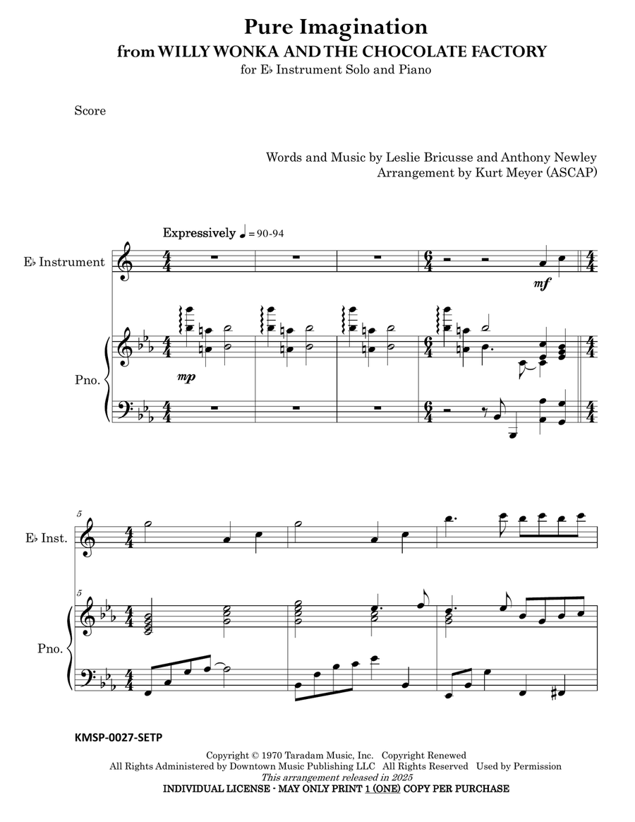 Pure Imagination Piano scores gallery preview page 2