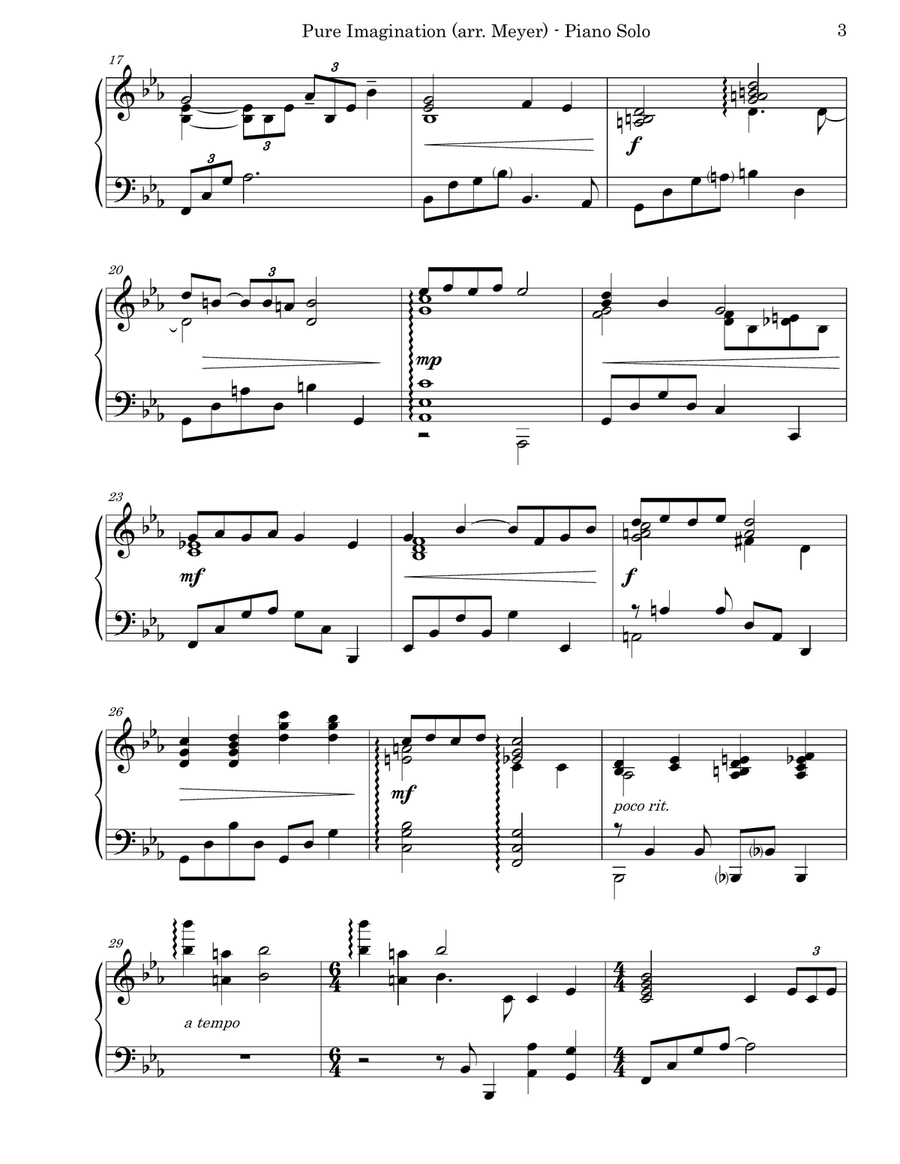 Pure Imagination Piano Solo scores gallery preview page 3