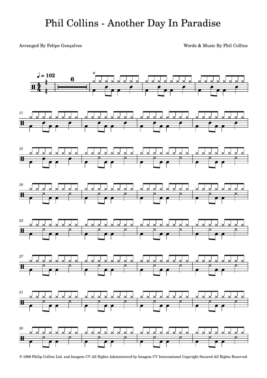 Another Day In Paradise Another Day In Paradise Drum Set scores gallery preview page 1