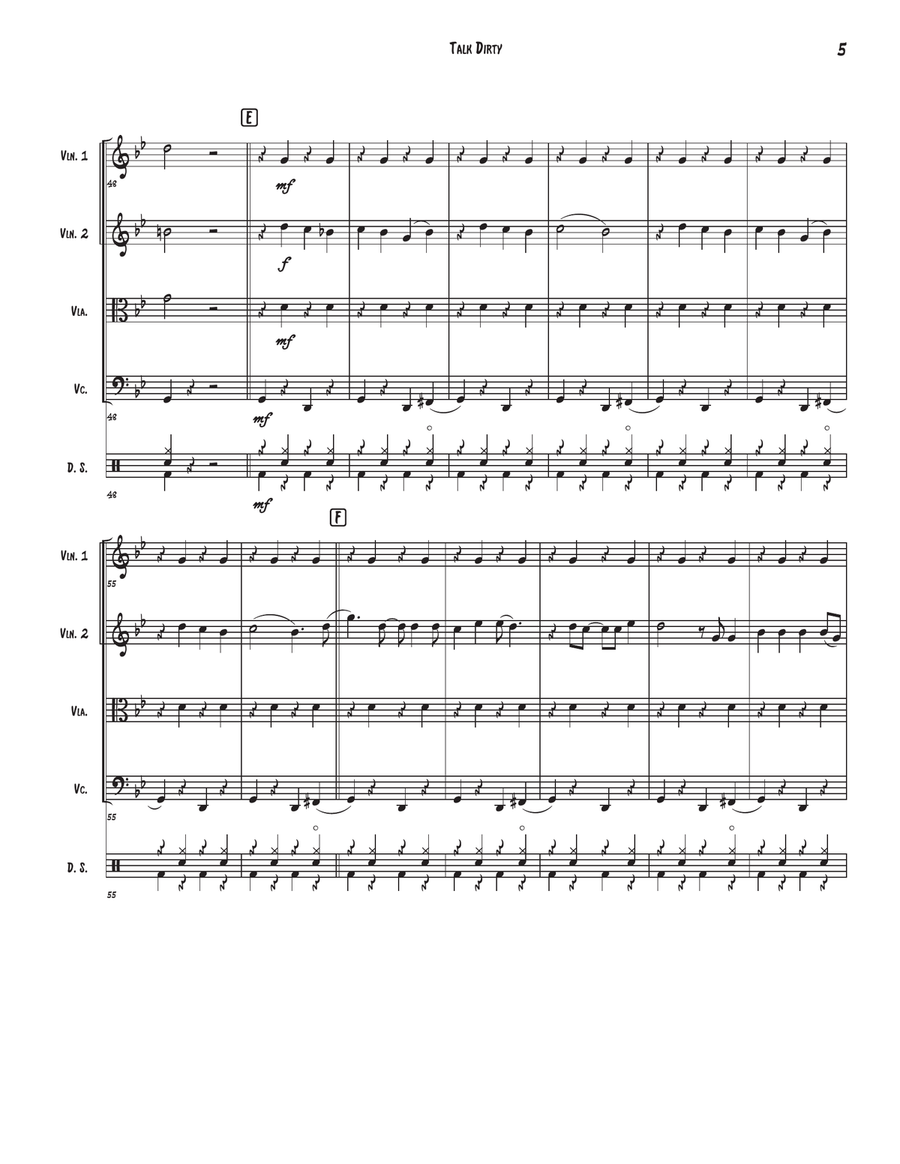 Talk Dirty Talk Dirty String Quartet scores gallery preview page 5