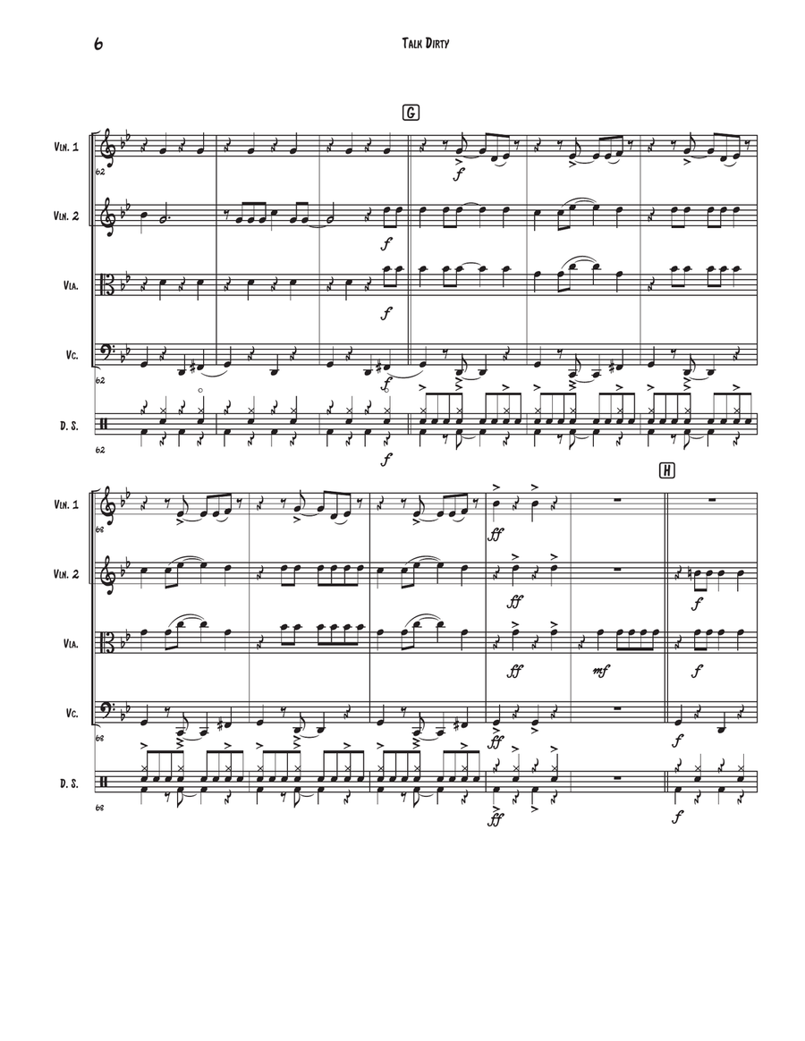 Talk Dirty Talk Dirty String Quartet scores gallery preview page 6