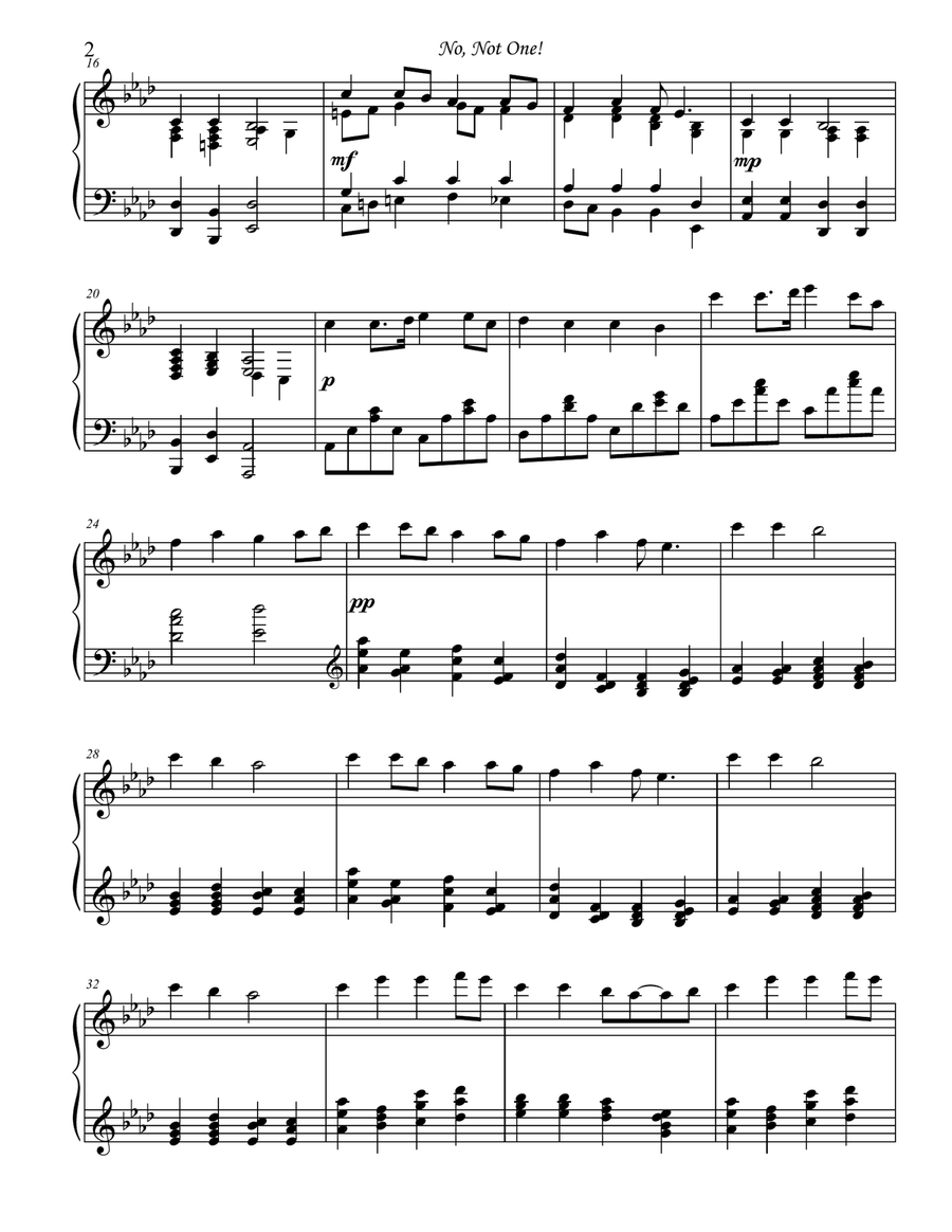 No, Not One! No, Not One! Piano Solo scores gallery preview page 2