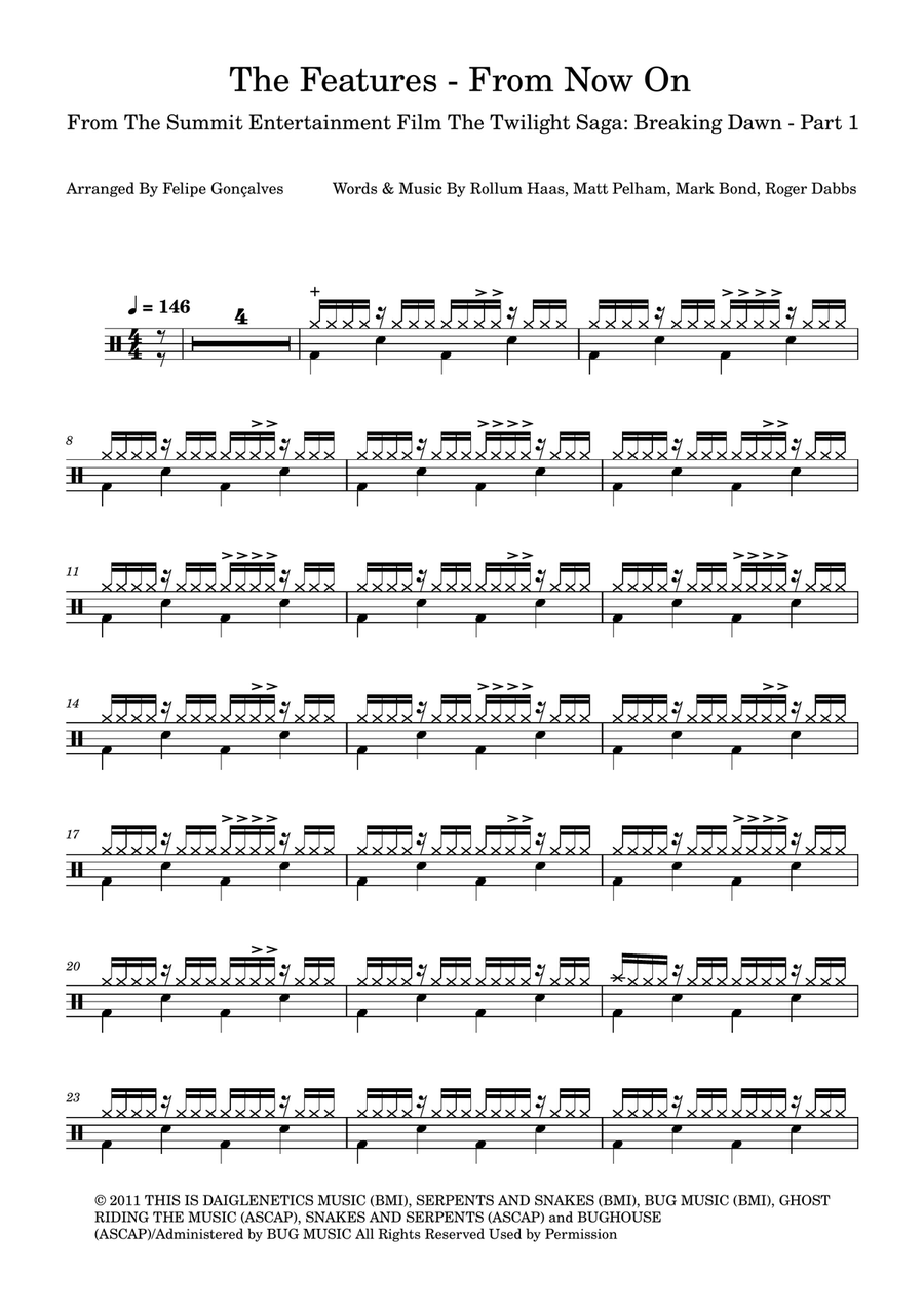 From Now On From Now On Drum Set scores gallery preview page 1