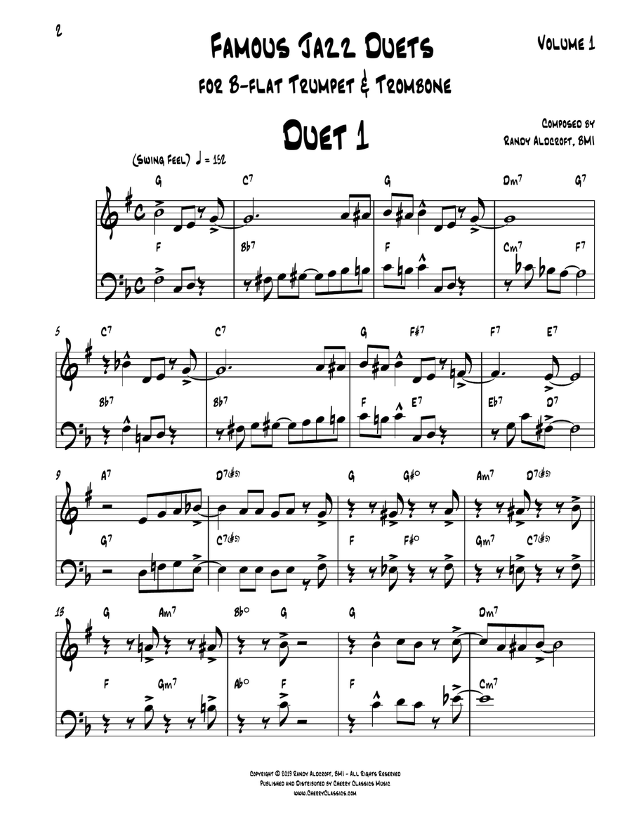 12 Famous Jazz Duets for Trumpet and Trombone Brass Duet scores gallery preview page 2