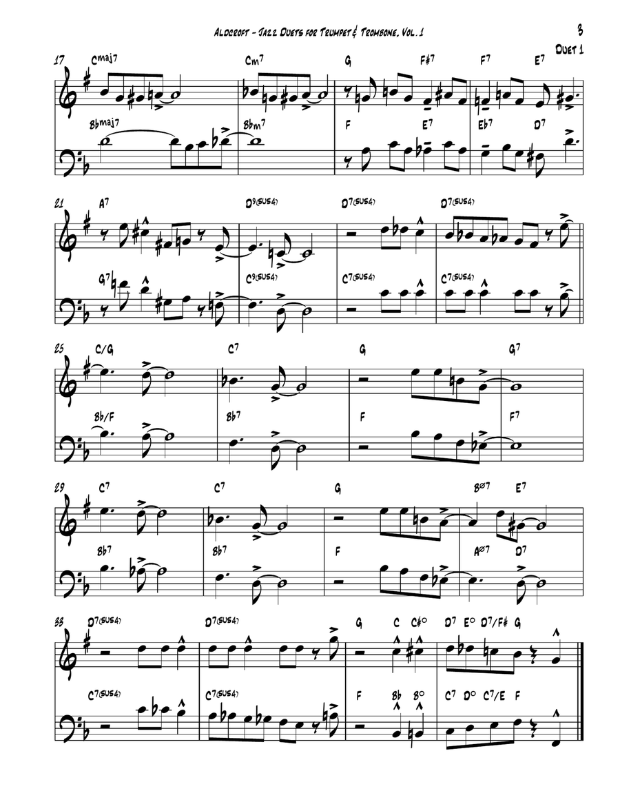 12 Famous Jazz Duets for Trumpet and Trombone Brass Duet scores gallery preview page 3