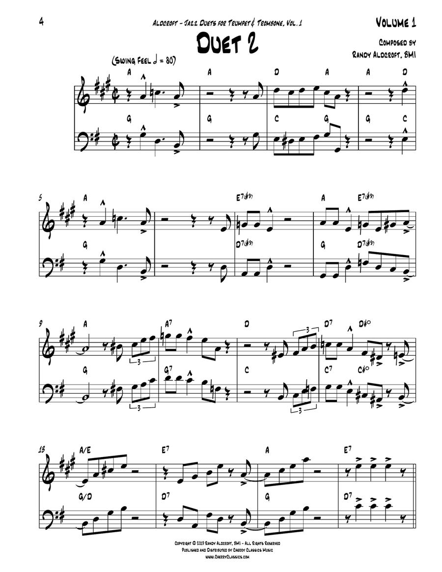 12 Famous Jazz Duets for Trumpet and Trombone Brass Duet scores gallery preview page 4