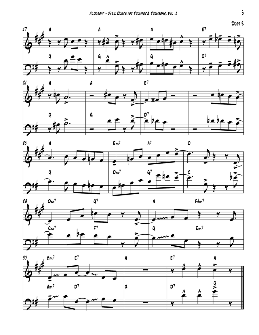 12 Famous Jazz Duets for Trumpet and Trombone Brass Duet scores gallery preview page 5
