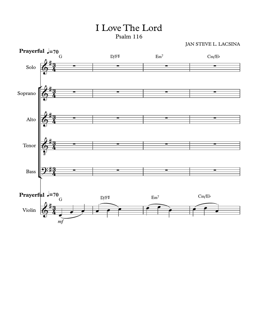 I Love the Lord 4-Part scores gallery preview page 1