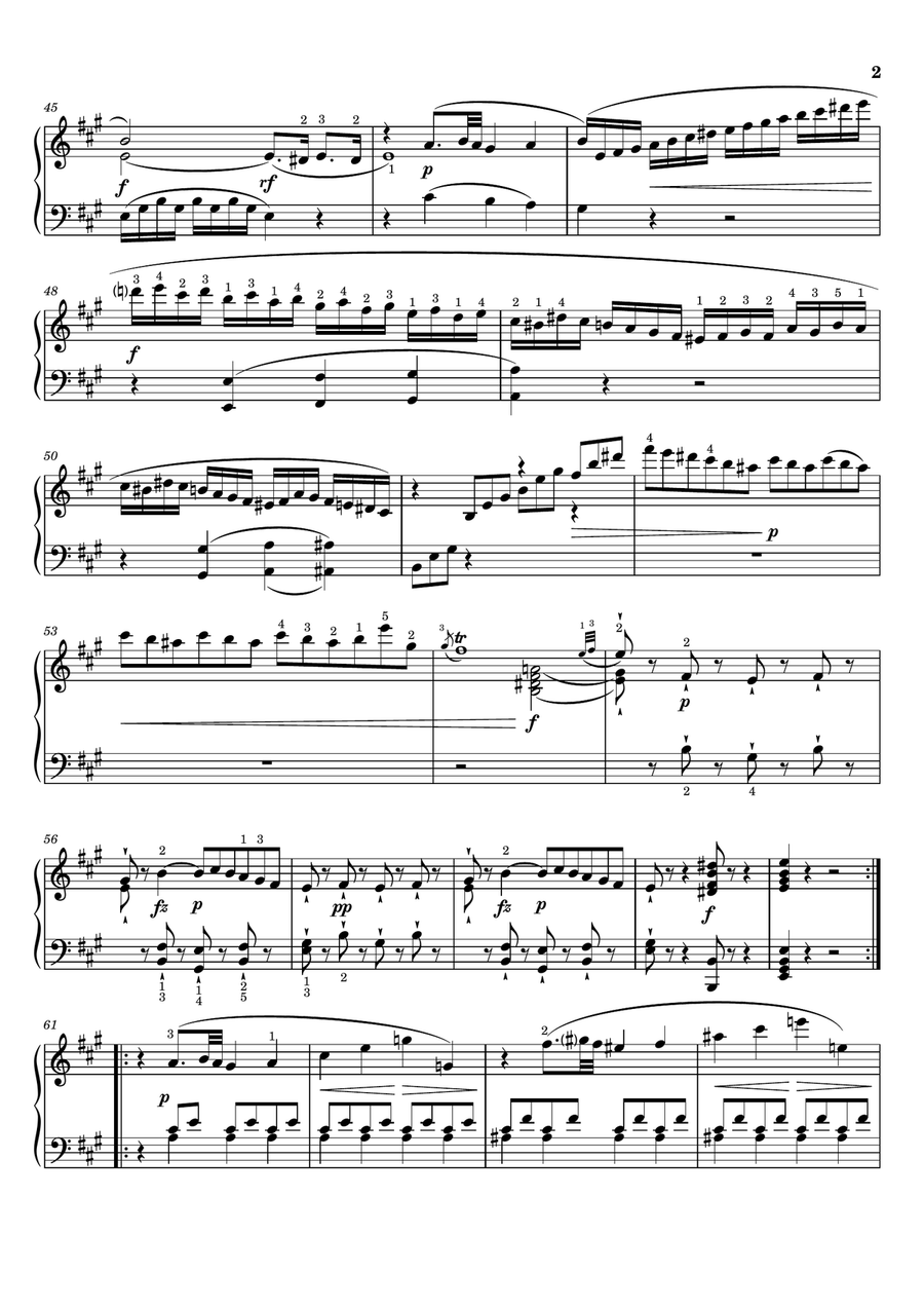 Clementi - Piano Sonata in A, Op.33 No.1 - Original With Fingering For Piano Solo Complete‌ Piano Solo scores gallery preview page 3