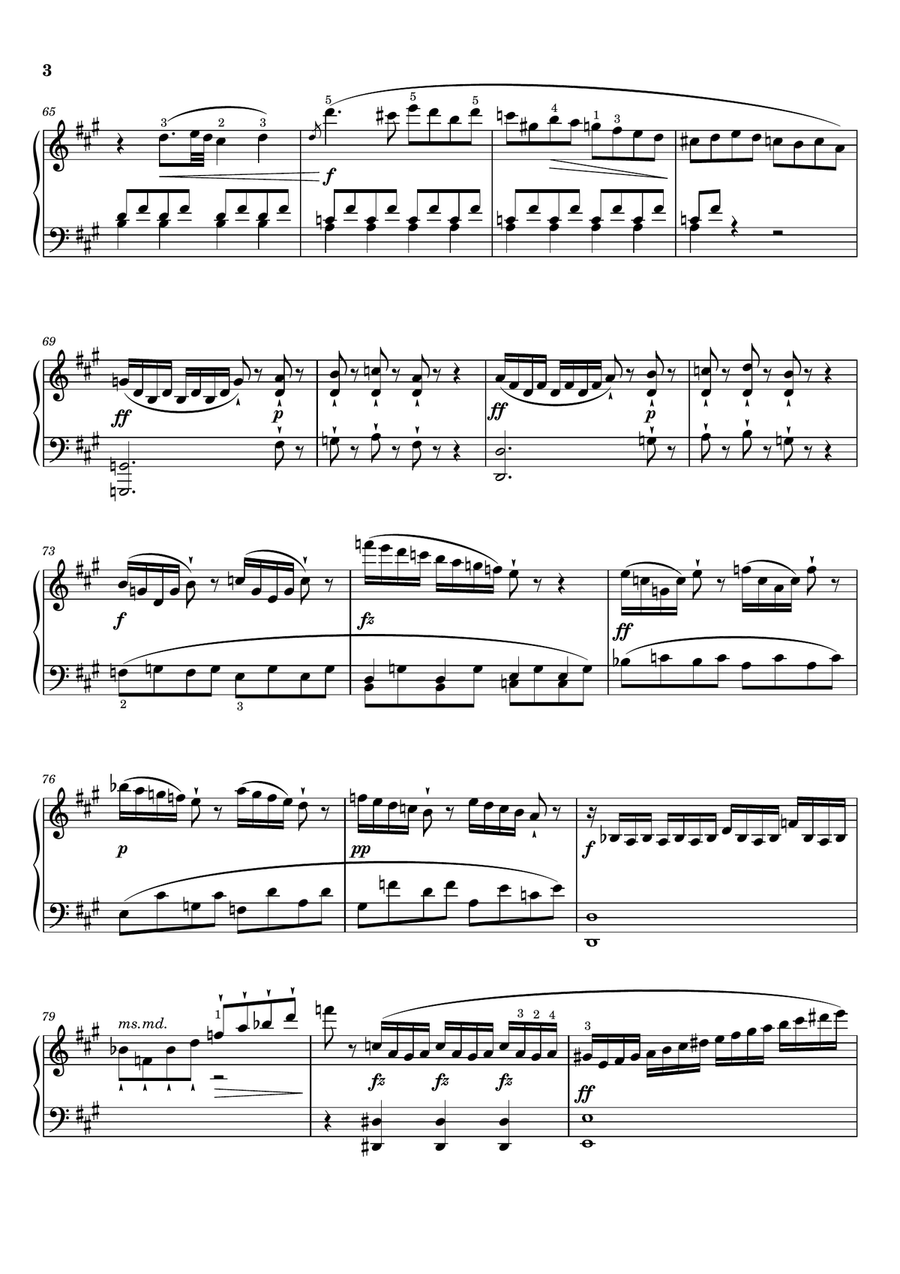 Clementi - Piano Sonata in A, Op.33 No.1 - Original With Fingering For Piano Solo Complete‌ Piano Solo scores gallery preview page 4