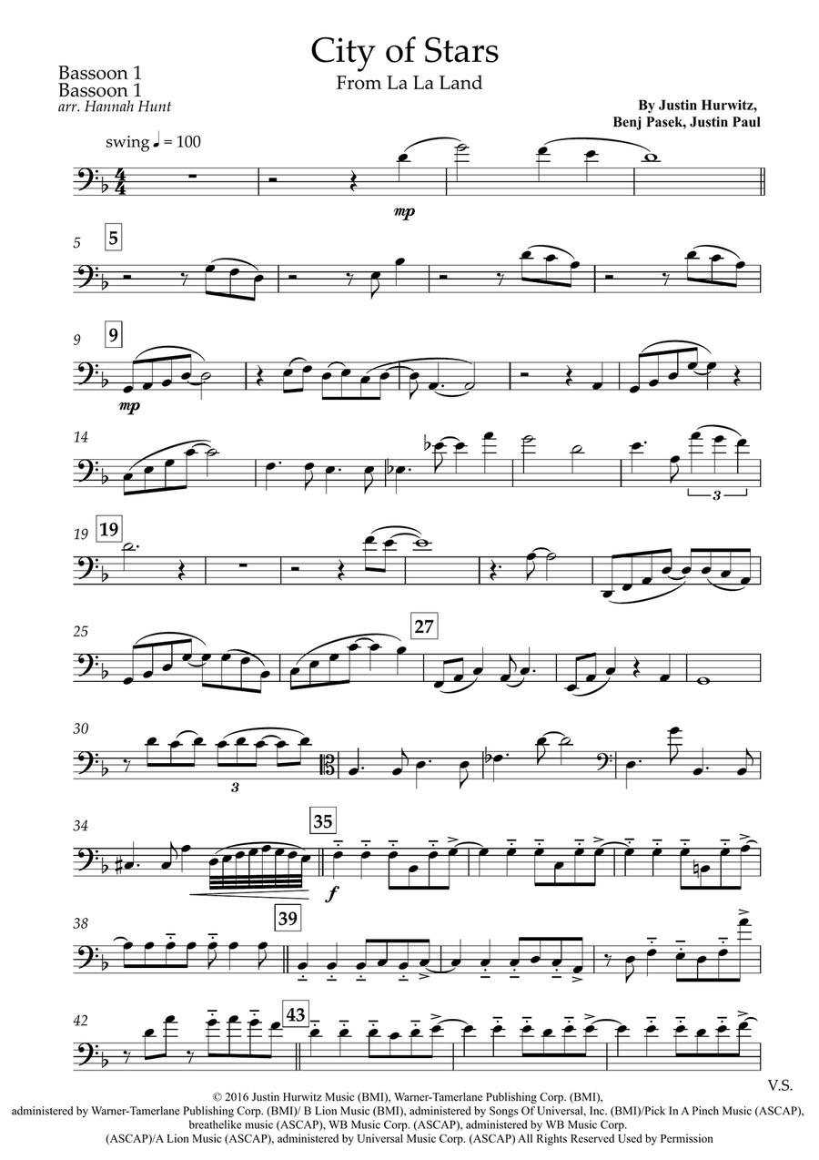 City Of Stars City Of Stars Bassoon Quartet scores gallery preview page 6