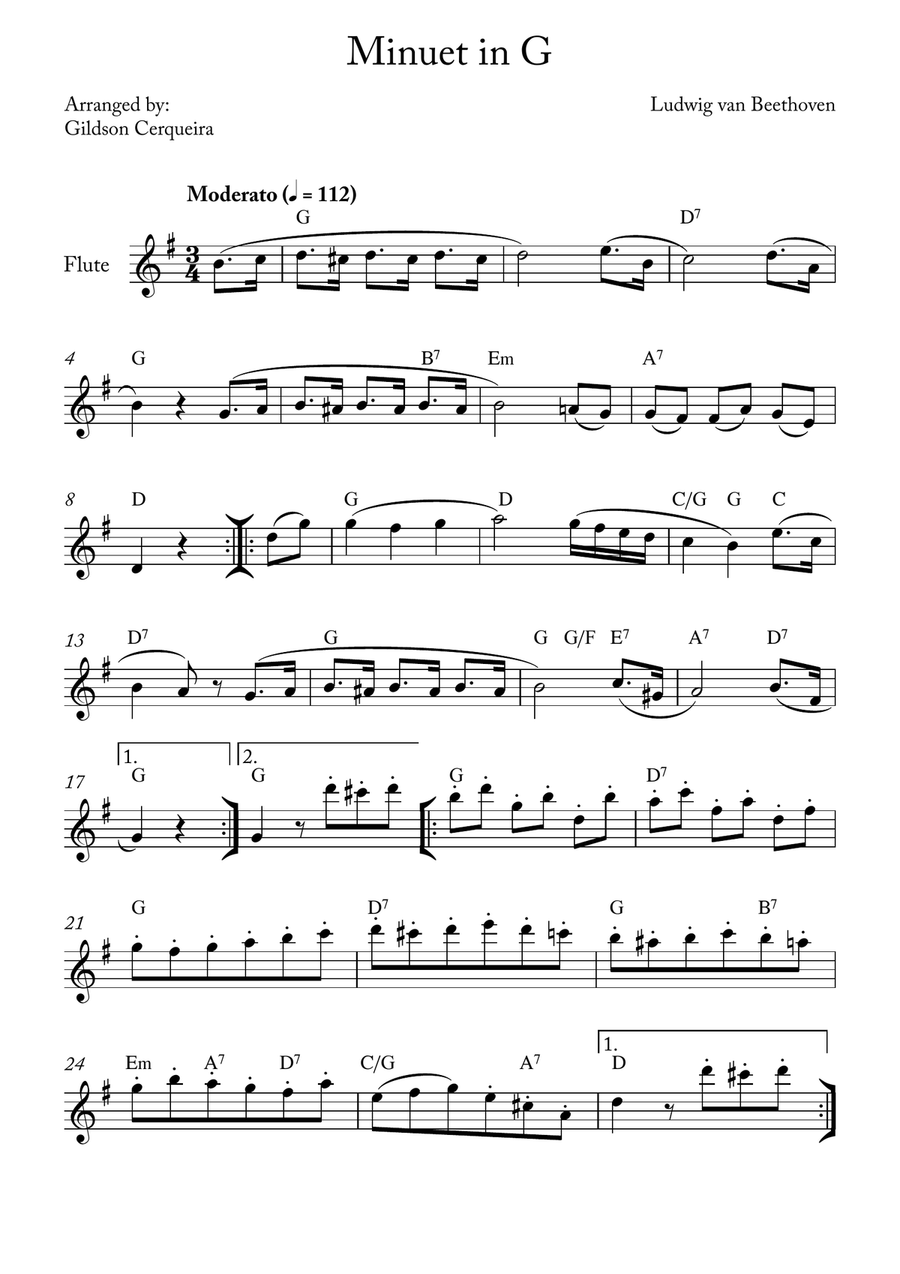 Minuet in G Minuet in G Chamber Music scores gallery preview page 1