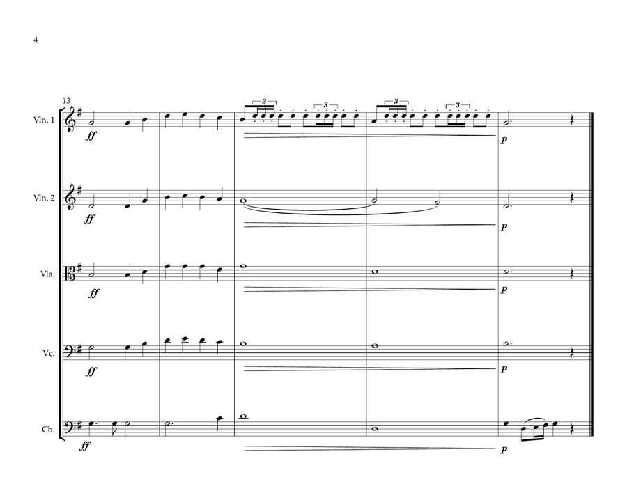 Palauan National Anthem for String Orchestra String Orchestra scores gallery preview page 4