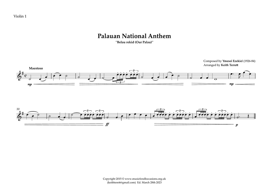 Palauan National Anthem for String Orchestra String Orchestra scores gallery preview page 5