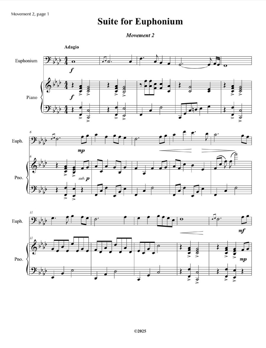 Suite for Euphonium Suite for Euphonium Euphonium scores gallery preview page 6