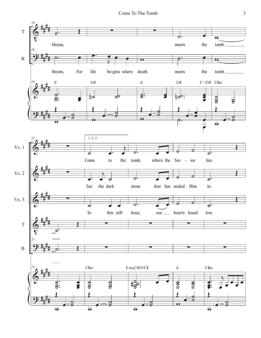 Come To The Tomb (2-part choir - (TB) TB scores gallery preview page 3