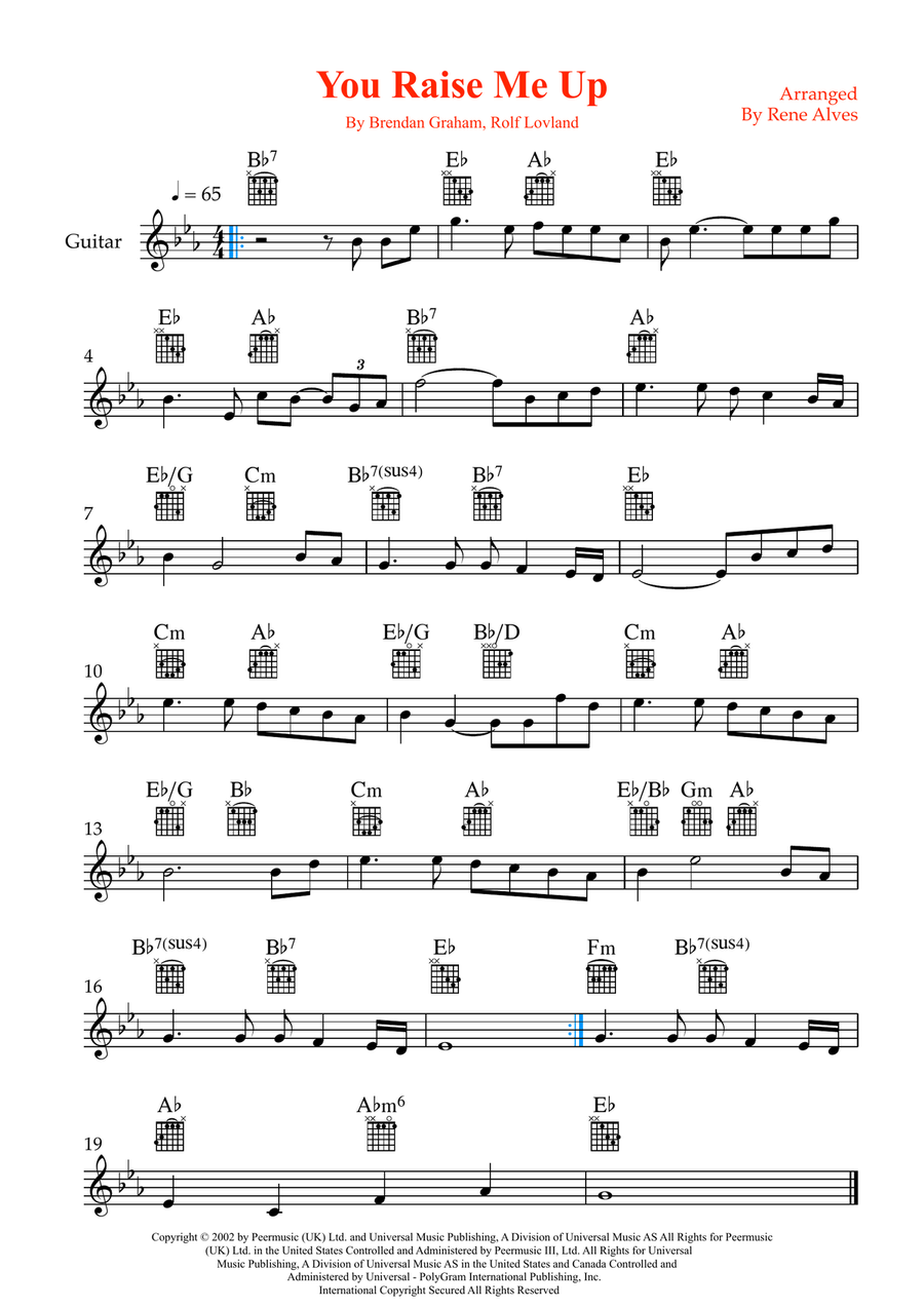 You Raise Me Up You Raise Me Up Acoustic Guitar scores gallery preview page 1