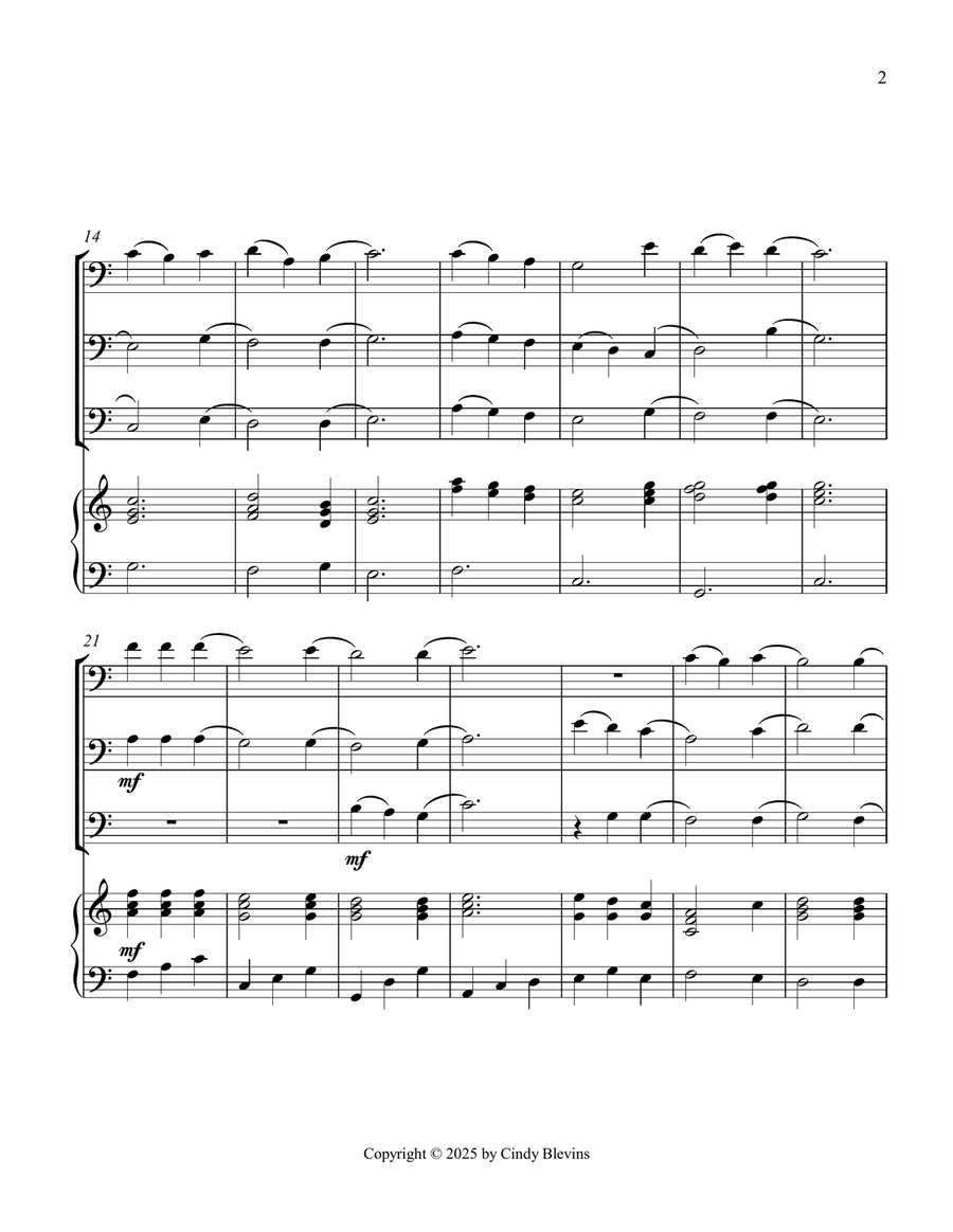 Faith Of Our Fathers, for Three Trombones and Piano Trombone Trio scores gallery preview page 3