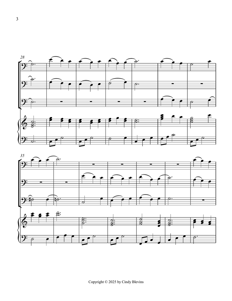 Faith Of Our Fathers, for Three Trombones and Piano Trombone Trio scores gallery preview page 4