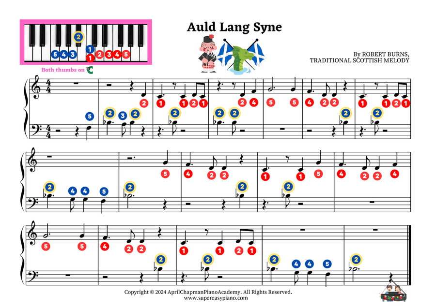 Auld Lang Syne Auld Lang Syne Easy Piano scores gallery preview page 1