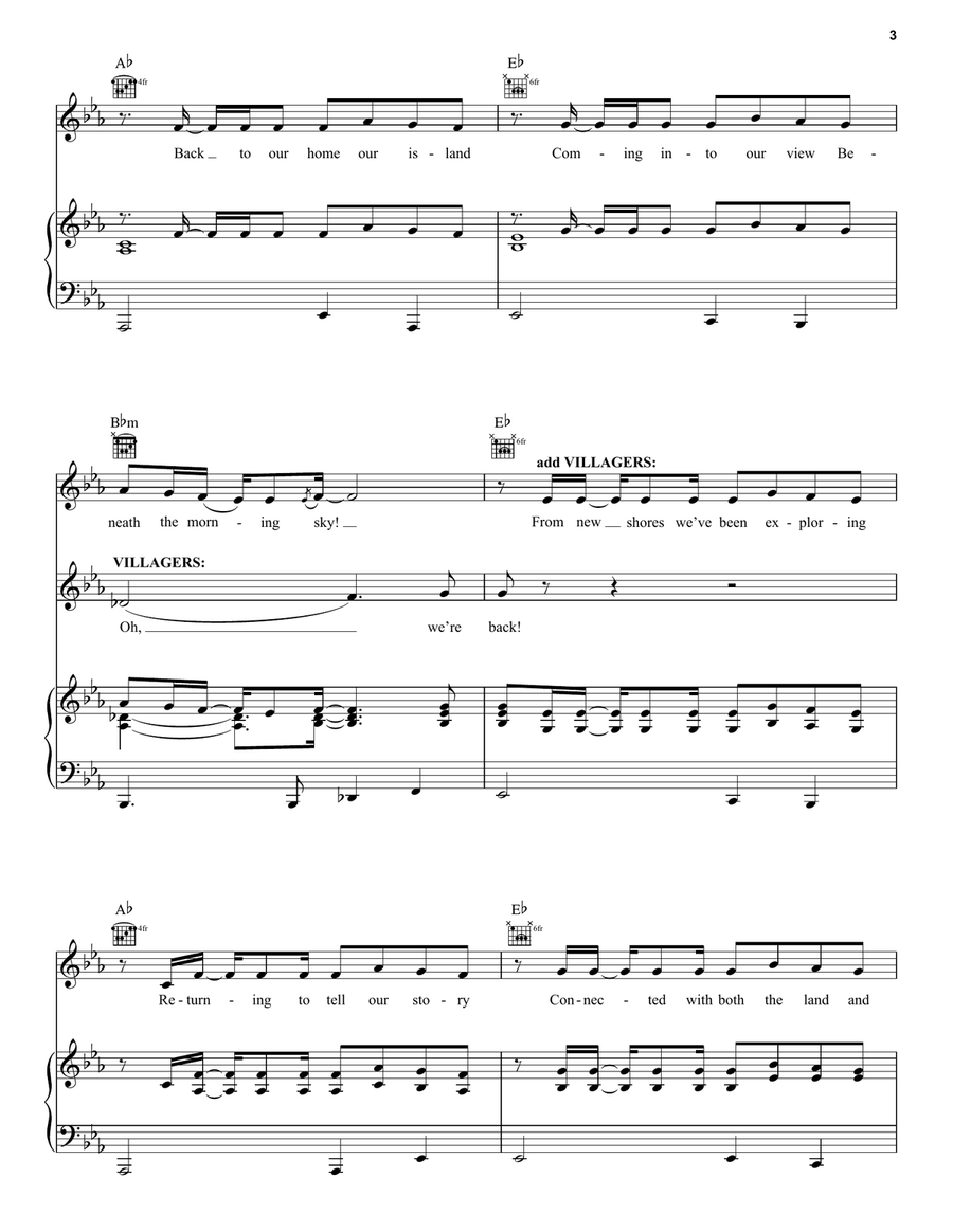 We're Back (from Moana 2) Piano, Vocal, Guitar scores gallery preview page 3