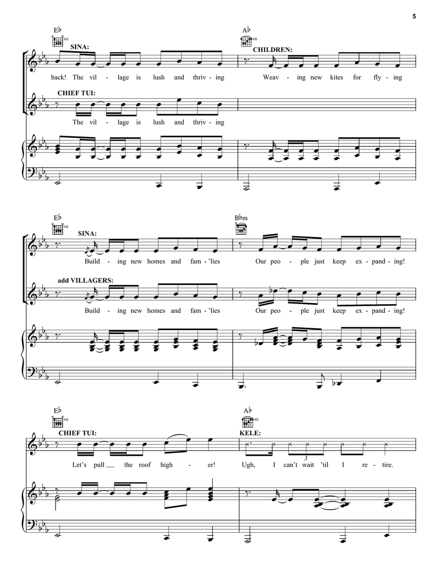 We're Back (from Moana 2) Piano, Vocal, Guitar scores gallery preview page 5