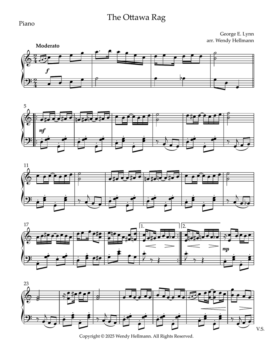 The Ottawa Rag Piano Solo scores gallery preview page 1