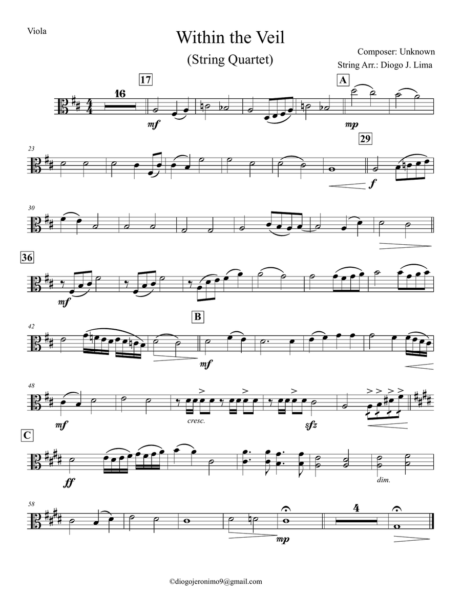 Within the Veil Within the Veil String Quartet scores gallery preview page 4