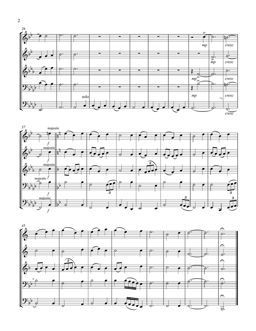 Blest Be the Tie That Binds Brass Quintet scores gallery preview page 2