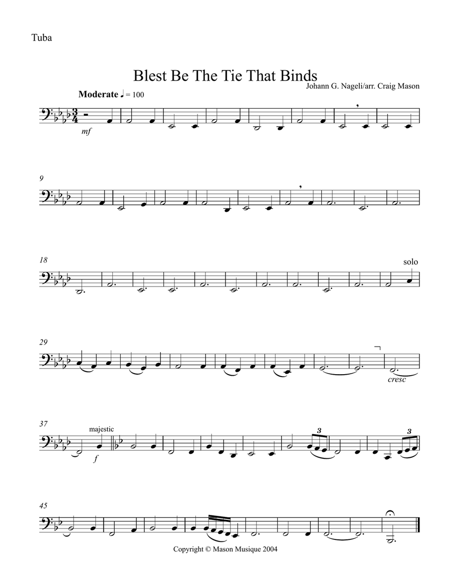 Blest Be the Tie That Binds Brass Quintet scores gallery preview page 4