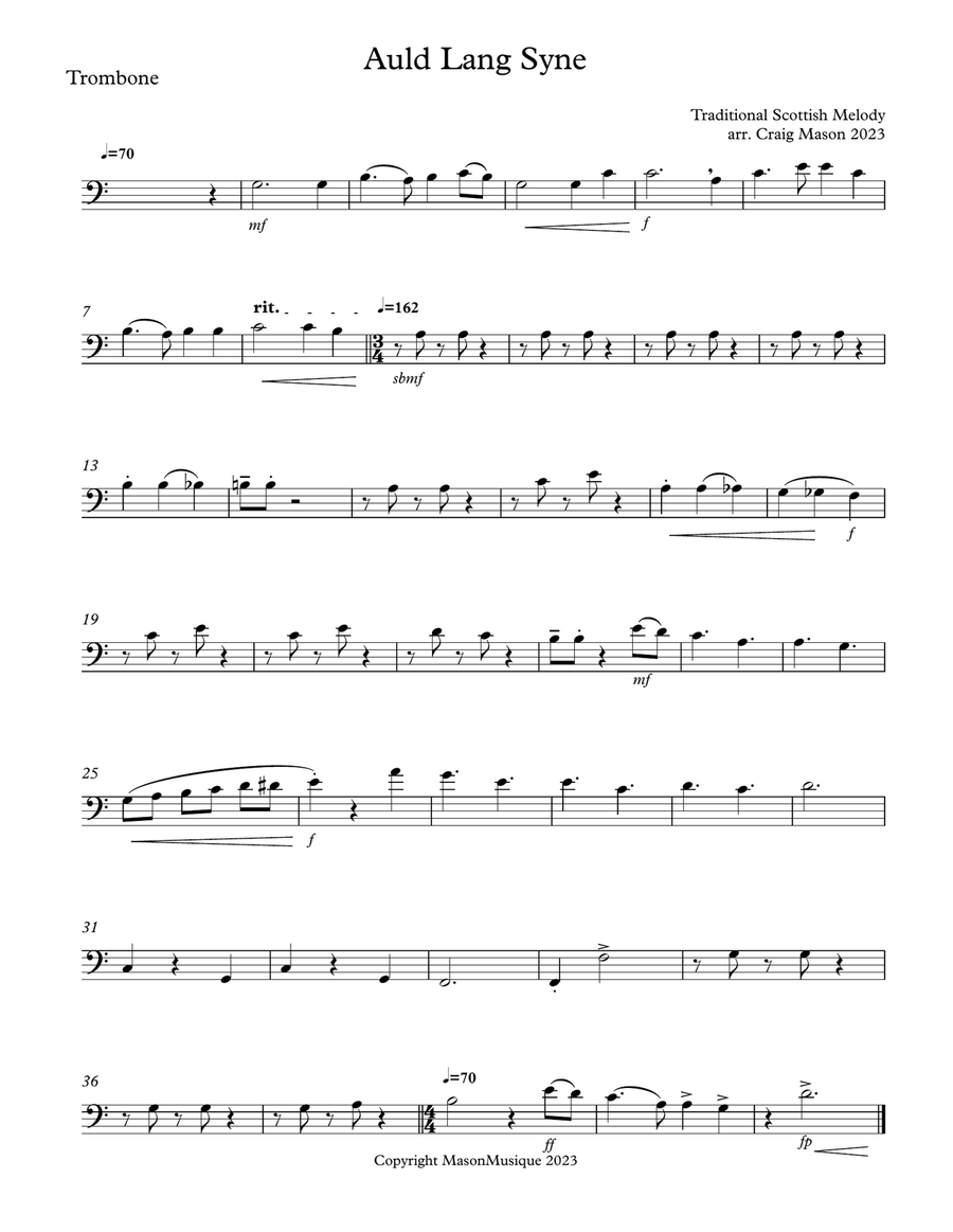 Auld Lang Syne Auld Lang Syne Brass Quintet scores gallery preview page 5