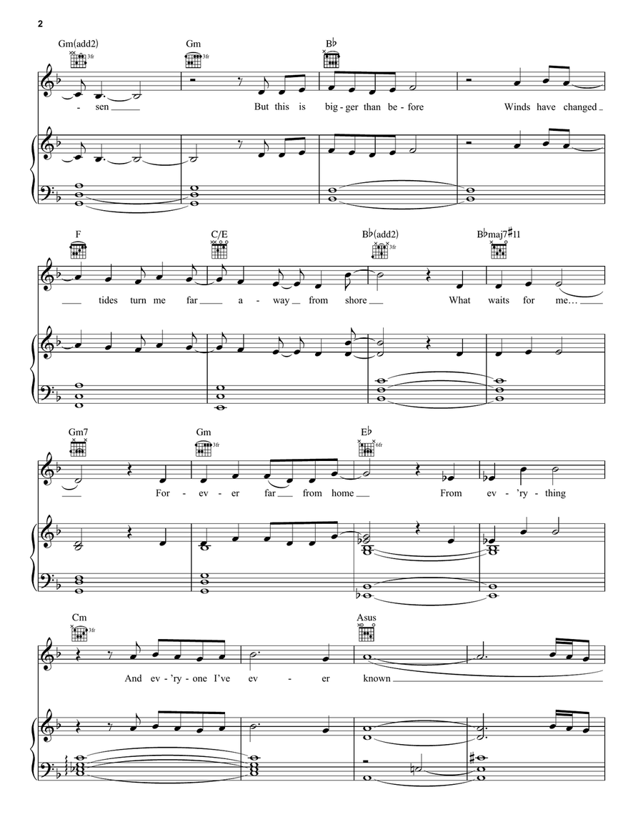 Beyond (from Moana 2) Piano, Vocal, Guitar scores gallery preview page 2