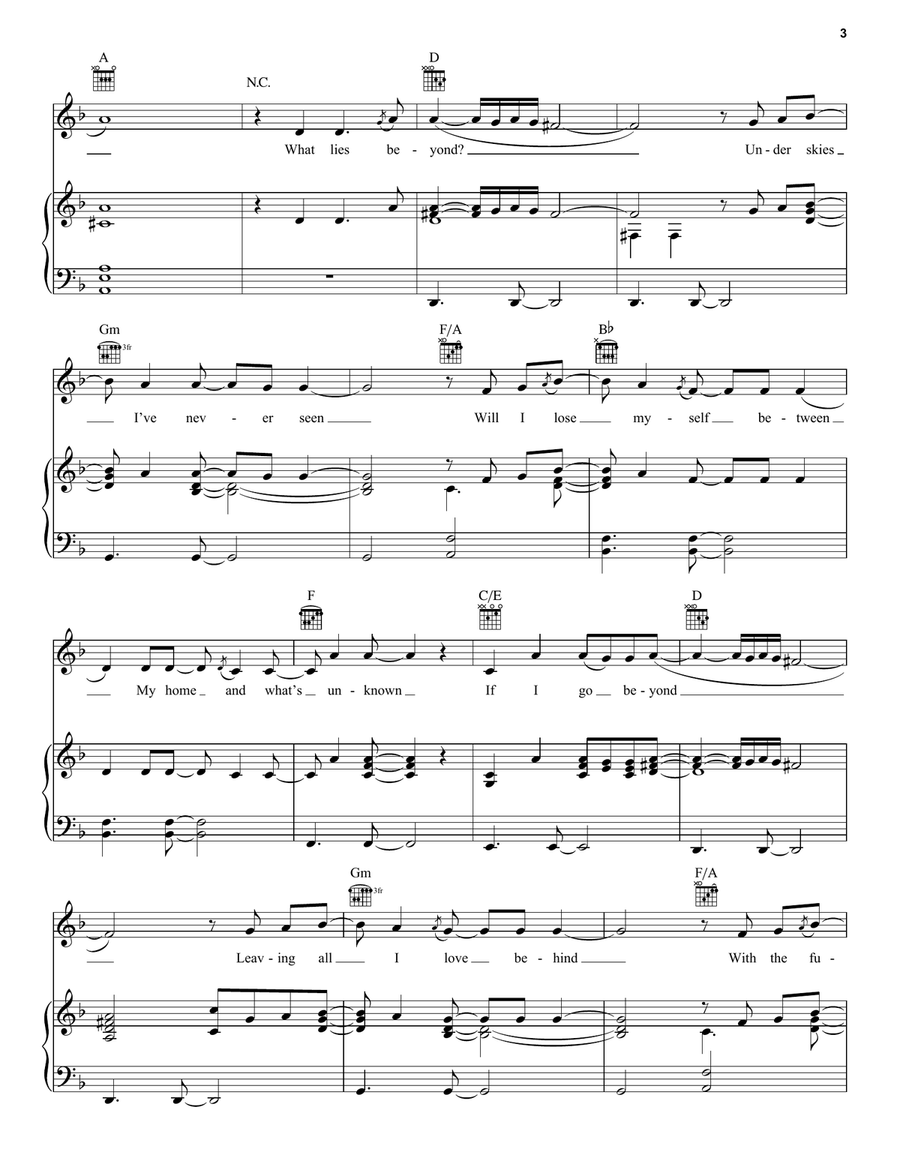 Beyond (from Moana 2) Piano, Vocal, Guitar scores gallery preview page 3
