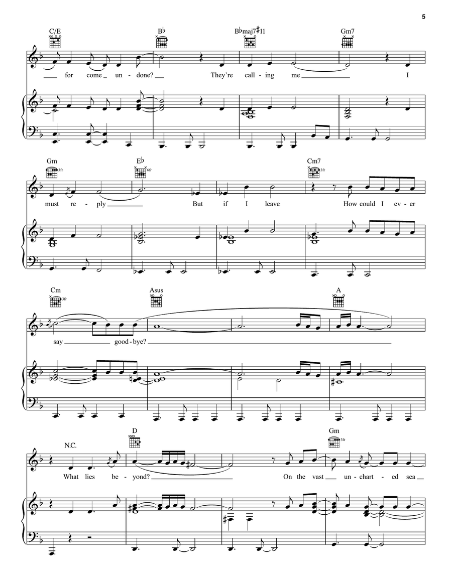 Beyond (from Moana 2) Piano, Vocal, Guitar scores gallery preview page 5