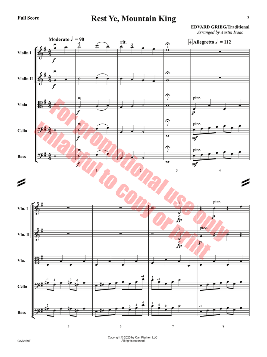 Rest Ye, Mountain King Rest Ye, Mountain King Orchestra scores gallery preview page 4