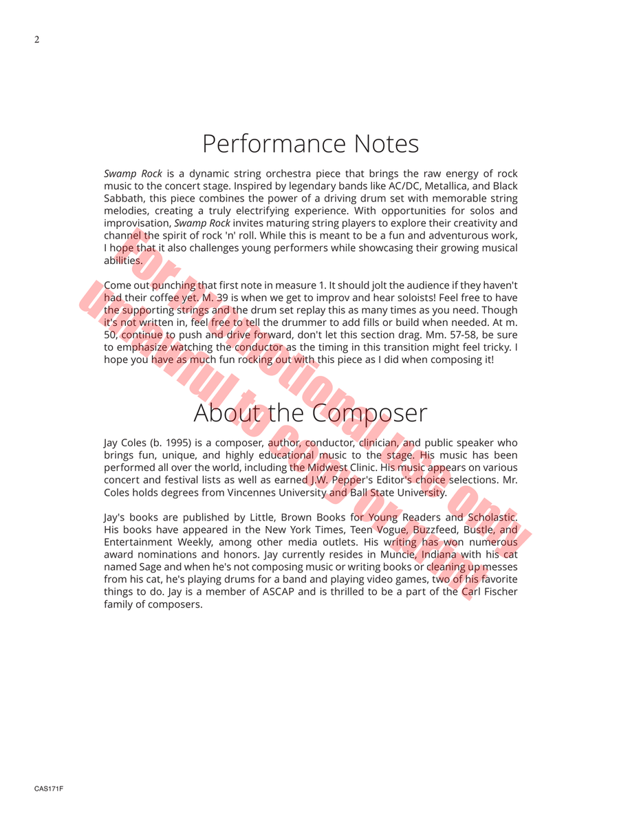 Swamp Rock Orchestra scores gallery preview page 3