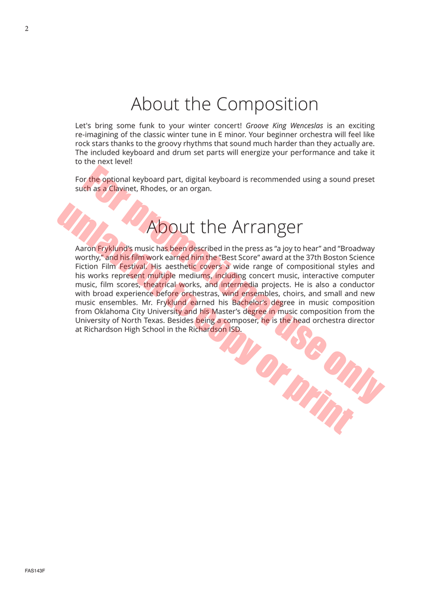 Groove King Wenceslas Groove King Wenceslas Orchestra scores gallery preview page 3