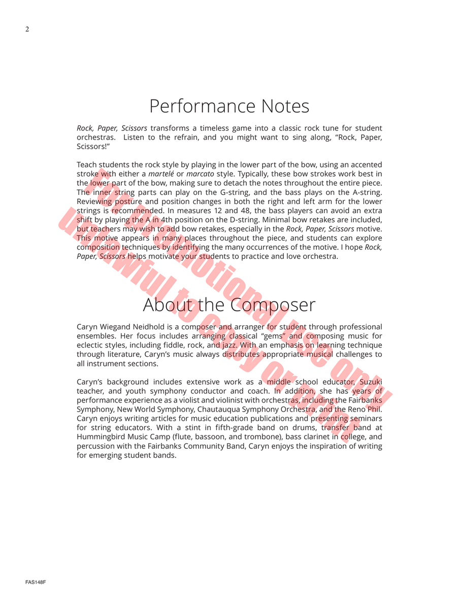 Rock, Paper, Scissors Rock, Paper, Scissors Orchestra scores gallery preview page 3