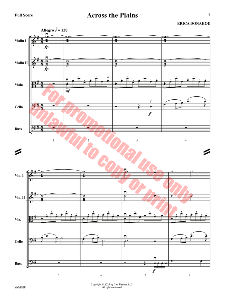 Across the Plains Across the Plains Orchestra scores gallery preview page 4